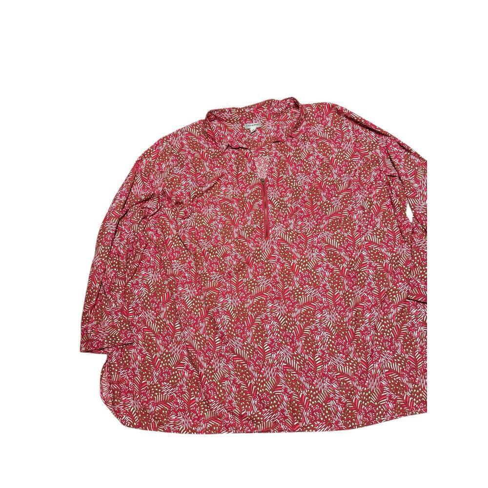 Catherine’s Zipper Front Shirt Multicolored Size 4X